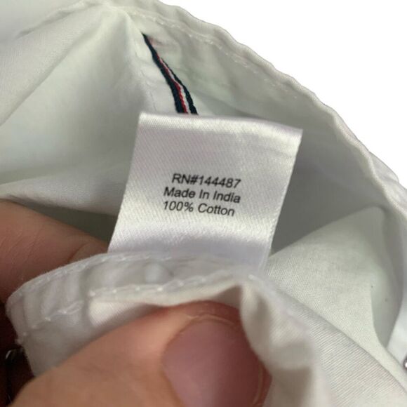 Native Code Boys Button Down White Short Sleeve Shirt Button Details Sz Medium - Picture 8 of 12